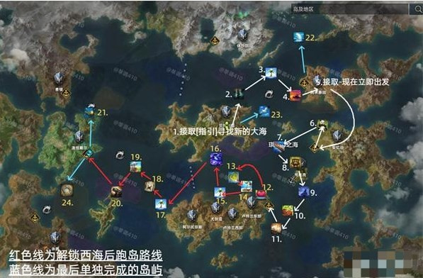 命运方舟跑岛顺序路线图是什么-命运方舟跑岛顺序路线图一览